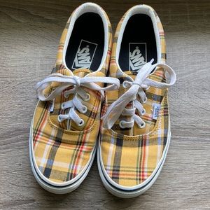 Vans Era Plaid Yellow and Black Sneakers